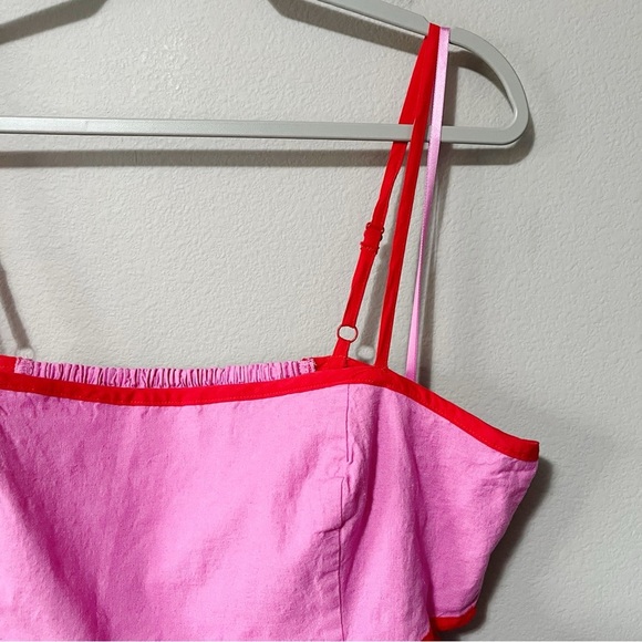 Anthropologie Pink Midi Dress with Red Accents - Dafni - Picture 6 of 13